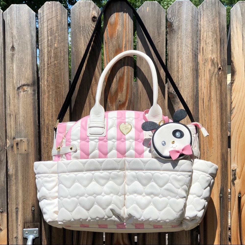 Betsey Johnson Diaper Bag with Changing Pad 3pc